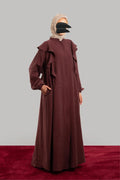 Tencelstof Abaya met rits en volants