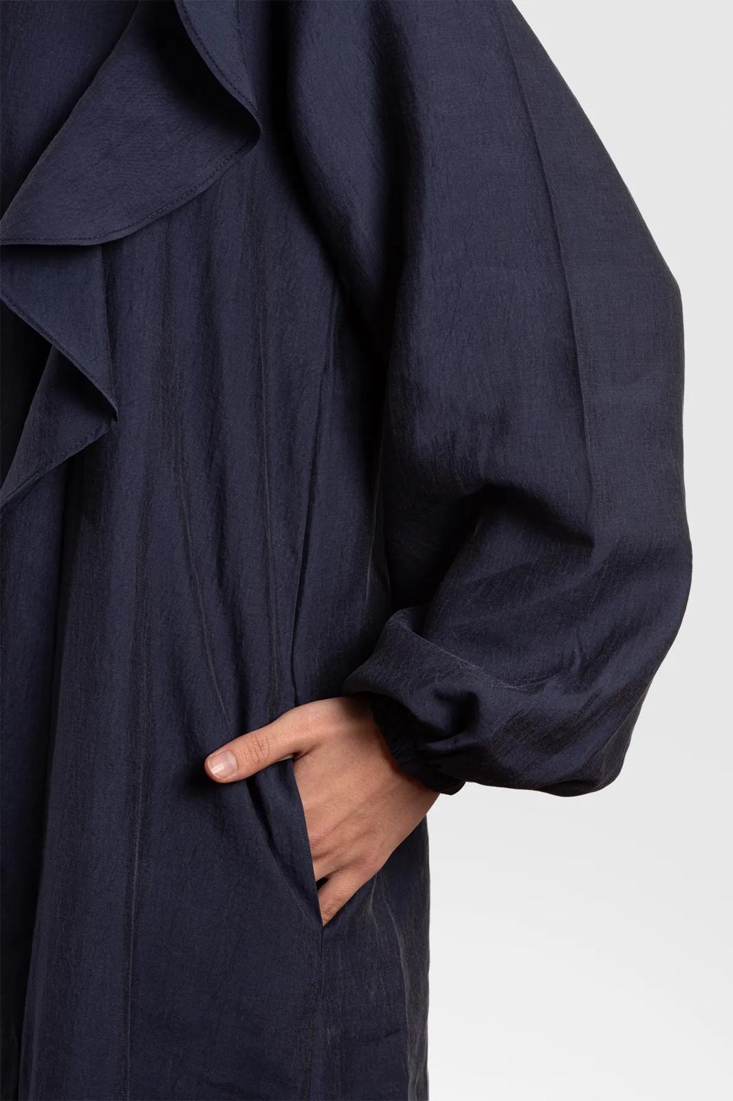 Tencelstof Abaya met rits en volants
