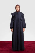 Tencelstof Abaya met rits en volants